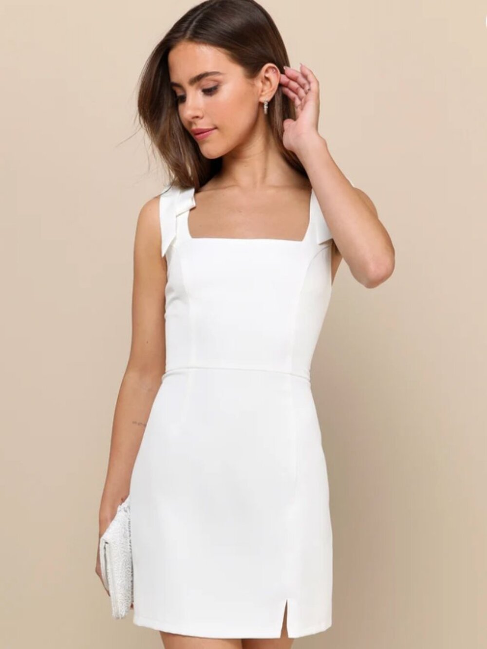 Lulu's Your Sweetie White Tie-Strap Mini Dress Size Small